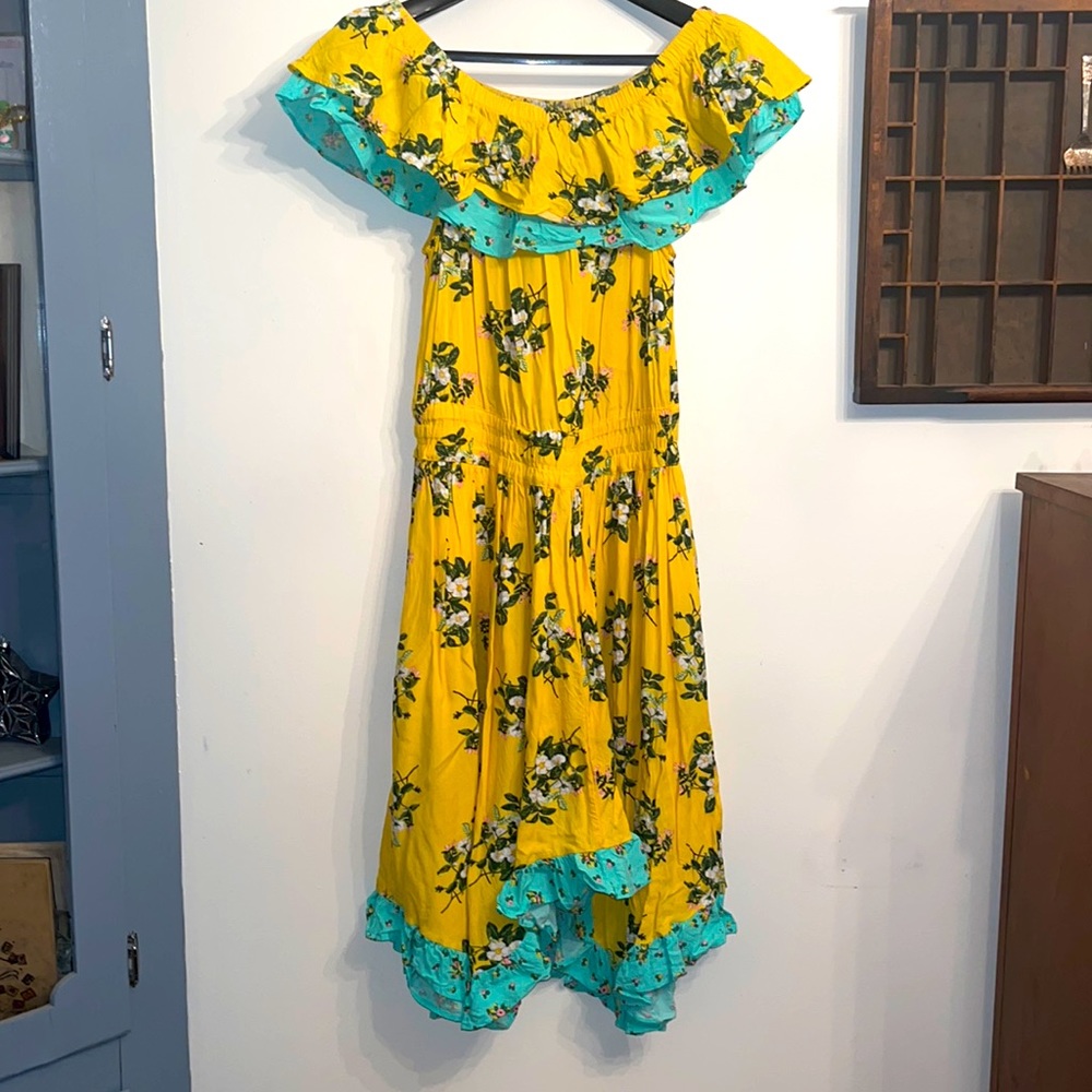 Matilda Jane Yellow Floral Off Shoulder Midi Dress